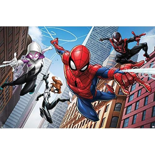 Póster De Pared Comics Spiderman Web Heroes, 22.375  X...