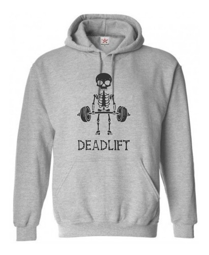 Sudadera Peso Muerto Deadlift Calavera Gym Con Gorro 