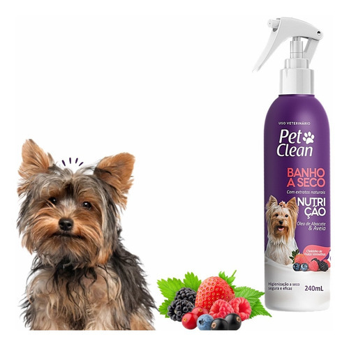 Kit 3 Banho Seco Pet Clean Com Aromas 240ml + Lenço Chalesco