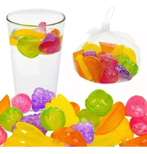 12 Cubos De Hielo Reutilizables En Forma De Frutas Colores Colores
