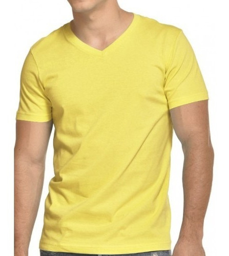 Camisetas Cuello En V En Colores - Algodón 180 Gramos Unisex