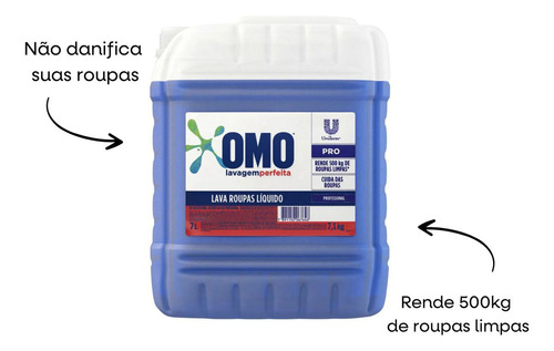 Kit 2 Sabão Líquido Lavagem Perfeita 7 Litros Omo