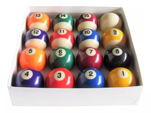 Jogo Bola De Bilhar Sinuca Snooker 52mm Com 16 Bolas