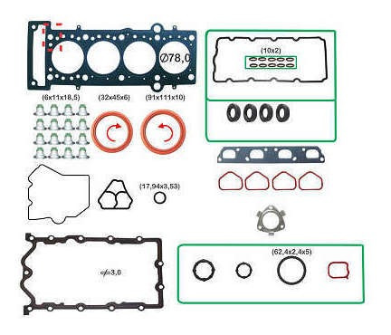 Jogo Junta Motor Aco Ret Fiat Idea 1.6 16v 116cv Flex 10/12