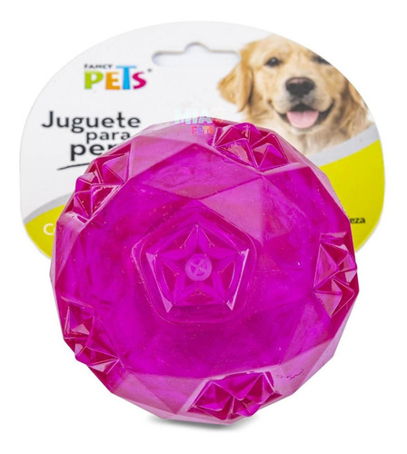 Imagen 4 de 4 de Juguete Pelota Flexible C/sonido Rosa Grande Perros Mascotas