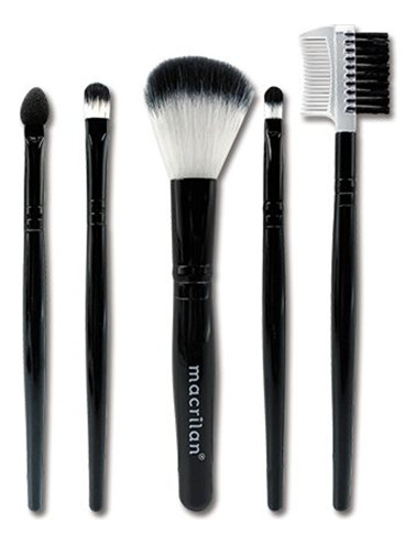 Pincel Para Maquiagem - Kit Com 5 Pincéis Macrilan Original