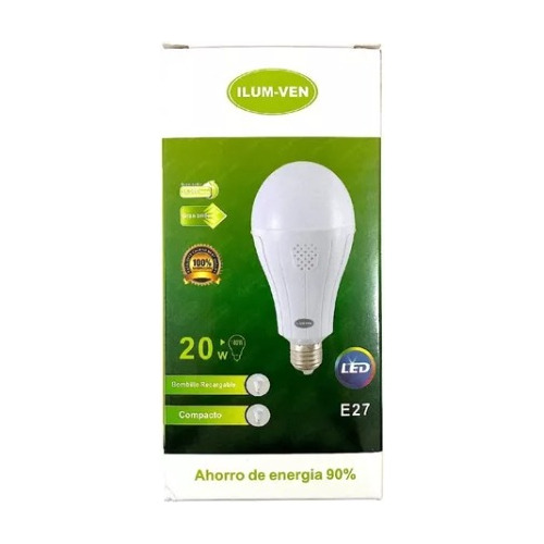 Bombillo Led Emergencia Recargable  Ilum-ven  20w 110-220v 