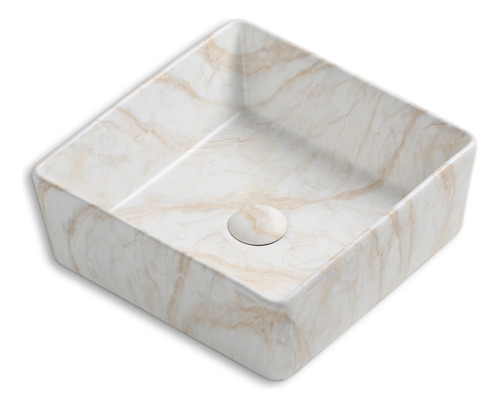 Cuba De Apoio Quadrada Com 39cm Mármore Creme Everfort