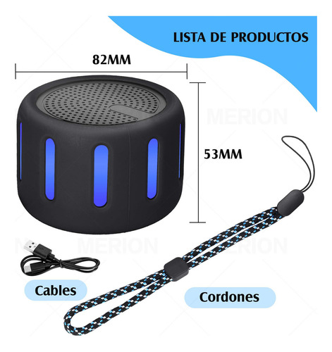 Merion Bocina Bluetooth Portátil Inalámbrica Aux-in Micro Tf Tws Color Negro