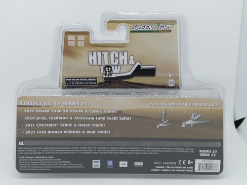 Greenlight Hitch & Tow 2019 Nissan Titan Xd Pro-4x & Canoa Color Blanco