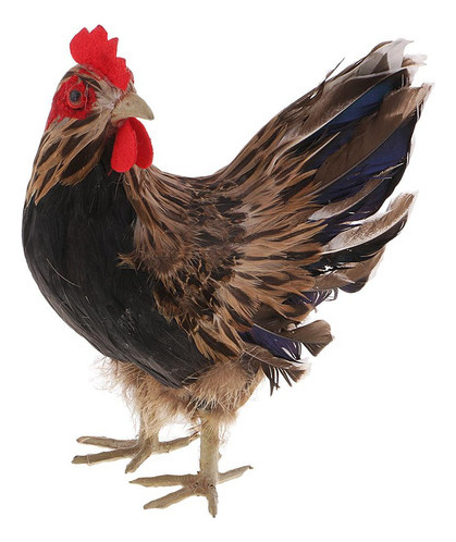 Modelo Vívido Simulado De Gallina De Pie, Pvc Y Pluma, Hogar