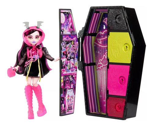 Muñeca Monster High Skulltimate Secrets Draculaura Armario