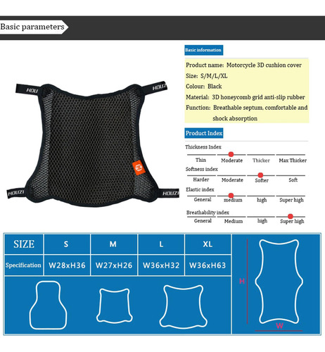 Verano Fresco A Prueba De Cojín De Asiento De Doble Capa Xl