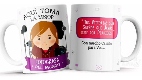 Taza Personalizada Aquí Toma La Mejor Fotógrafa Ideal Regalo