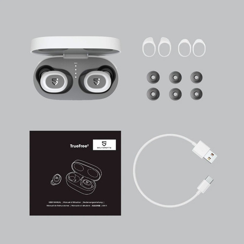 Auriculares in-ear Deportivos Inalámbricos Soundpeats TrueFree 2 Blanco - Impermeabilidad IPX7, Bluetooth 5.0, TWS, batería de 20 horas, Botón físico