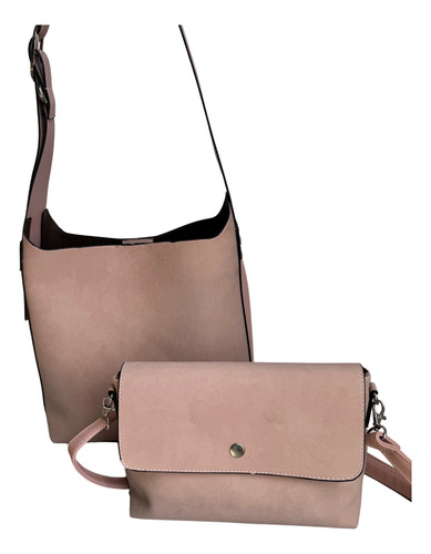 Bolsa Ysl Inspirada Le 5 A 7 Hobo Grande Bolsa + Crossbody Rosa Pálido Lisa Níquel Rosa Pálido
