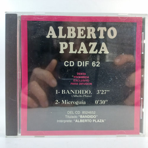 Alberto Plaza - Bandido - Cd Single - Ex 