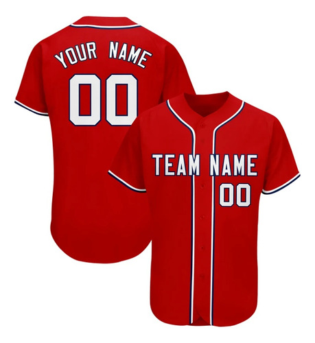 Equipo Rojo Camiseta De Béisbol 3d Personalizada Para Hombre