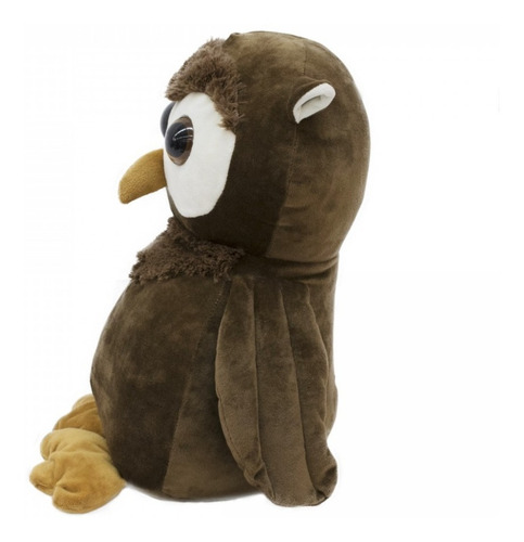 Imagem 2 de 3 de Coruja Marrom 45cm Pelúcia Linda Macia Fofa