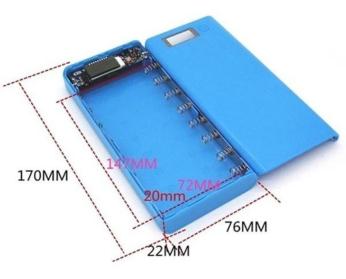Case Power Bank Portable Cargador 8 Baterías 18650