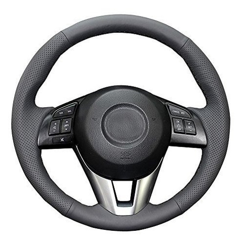 Cubre Volante De Cuero Genuino Para Mazda - 15  - Negro.