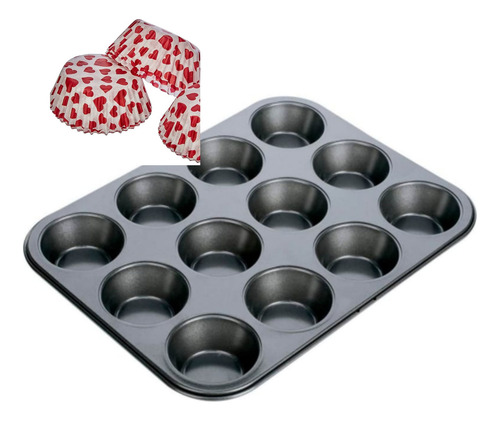 Molde Antiadherente Cupcake Capsulas Y Stand Navideño
