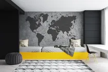 Comprar 5m² Painel Adesivo De Parede Mapa Mundi Cimento Queimado 