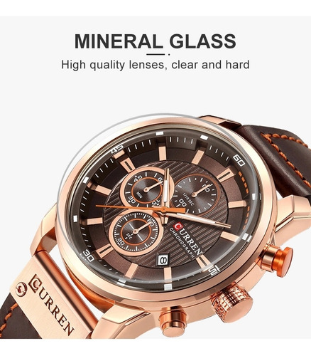 Relogio De Pulso Masculino Esportivo Pulseira De Couro Moda