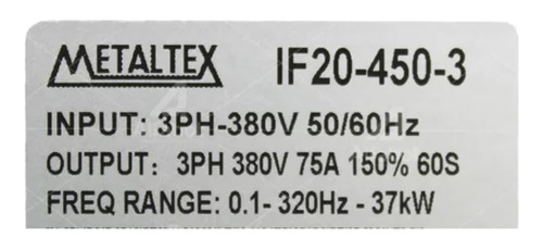 Inversor De Frequência 50cv Metaltex 380v If20 Vetorial
