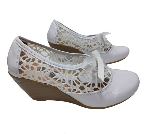 Imagen 9 de 9 de Zapato Malla Tacon 6cm Puente Cómodo Durable J Villegas