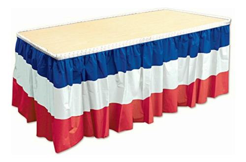 Beistle Patriotic Rodapié De Mesa, 29 Pulgadas X 14 Pies,