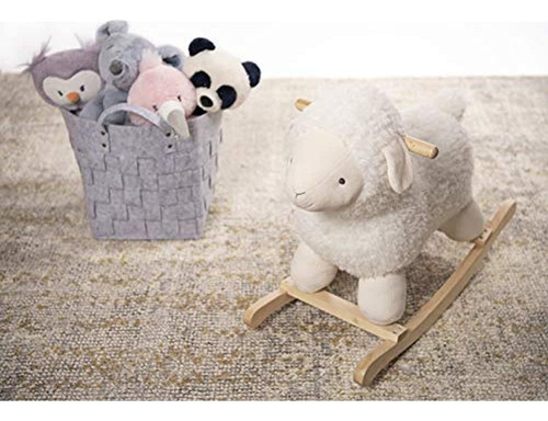 Mecedora De Corderito Gund Con Base De Madera Para Guardería