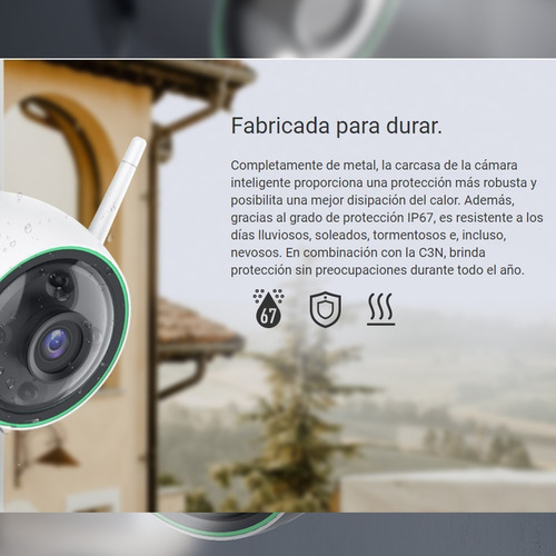 Imagen 9 de 10 de Cámara de seguridad Ezviz C3N 2.8mm con resolución de 2MP visión nocturna incluida blanca