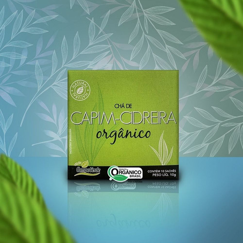 Kit 3 Capim Cidreira Chá Orgânico Campo Verde 10 Sachês