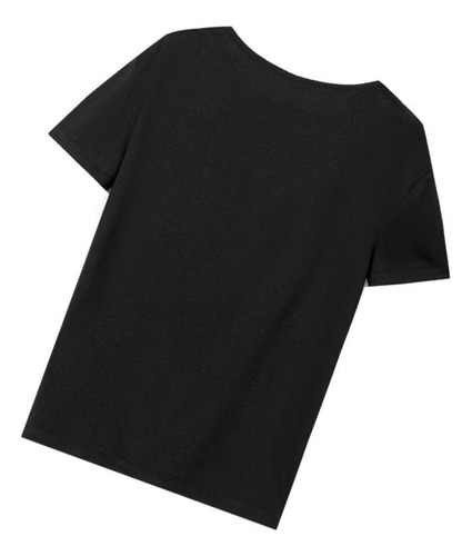 Camiseta Para Mujer Camisa De Cuello Redondo Traje Simple