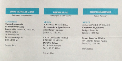 Cartelera (poster) Programación Homenaje Agustín Lara (1997) (Usado)