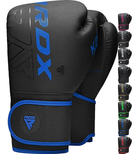 Guantes De Boxeo Rdx Cuero De Imitacion Negro/azul 6oz