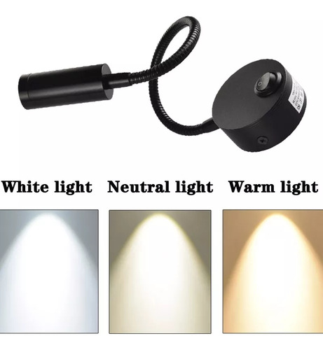 * 2pcs 3w Led Lâmpada De Parede Com Interruptor Flexível