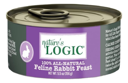 Natures Logic Nlrabbit Feast Food Enlatada, Un Tamaño Único