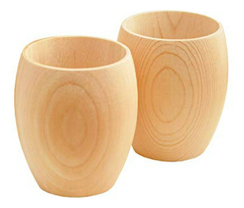 Tazas De Sake De Madera Tradicionales Japonesas, Juego De 2,