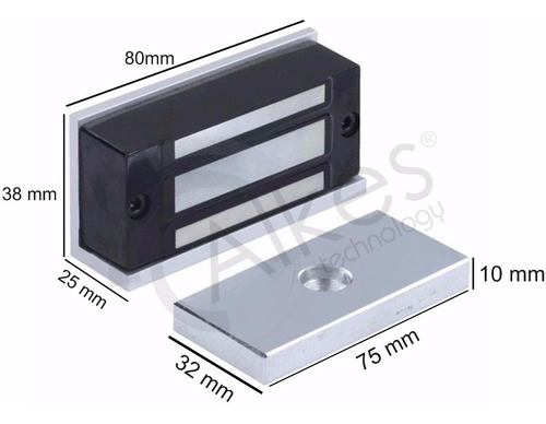 Imagen 2 de 7 de Kit Cerradura Electromagnetica Control Acceso Locker Cajon