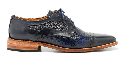 Zapatos Para Hombre De Cuero Color Azul - Modelo Asturias