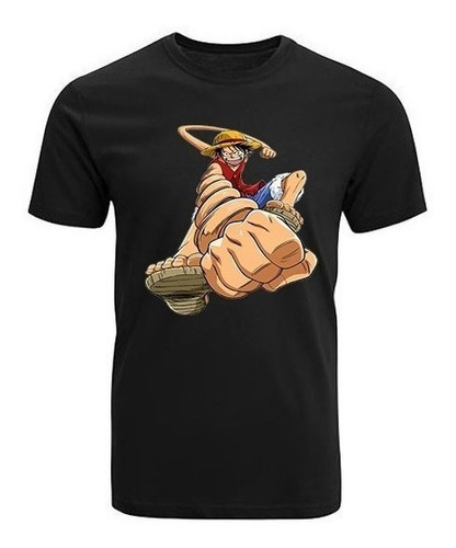 Polera One Piece Luffy Puño Serie Anime Unisex Calidad