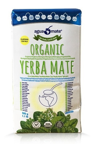 Yerba Mate Orgánica Aguamate®  Comercio Justo Vegano. 18 Un.