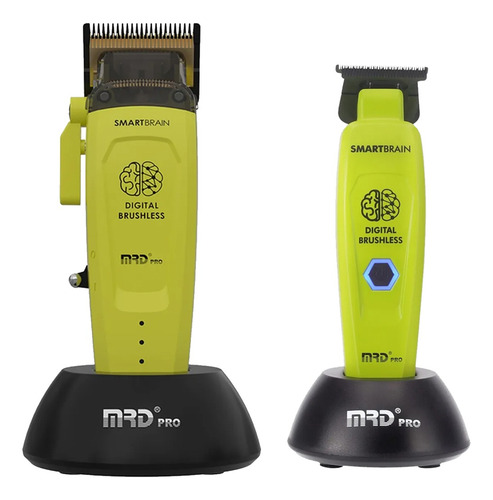Set Clipper + Trimmer Mrd Pro Barber Smartbrain Verde 3c