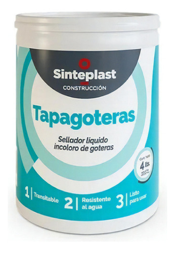 Tapagoteras Impermeabilizante Transparente Sinteplast 4lts