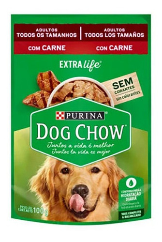 Imagen 1 de 2 de Alimento Húmedo Dog Chow Adulto Sobre Sabor Carne 100 Grs