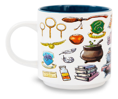 Taza Apilable De Cerámica Con Iconos Integrales De Hogwarts