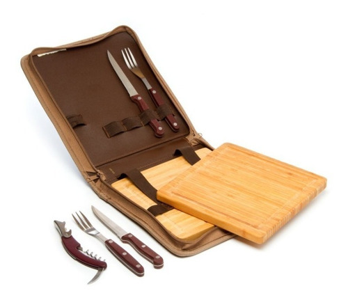 Imagen 2 de 5 de Set De Asado Con Funda Simil Carpincho | Recoleta