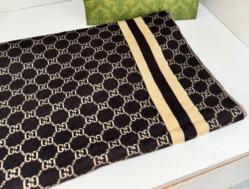Cachecol Grife Dupla Face Listras Marrom-claro Listras 170x40 Cm